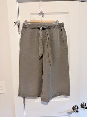 Lou & Grey Olive Gray Tie Culotte Pants